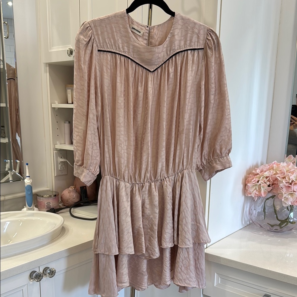 Zadig & Voltaire Pink Tiered Sailor Collar Dress